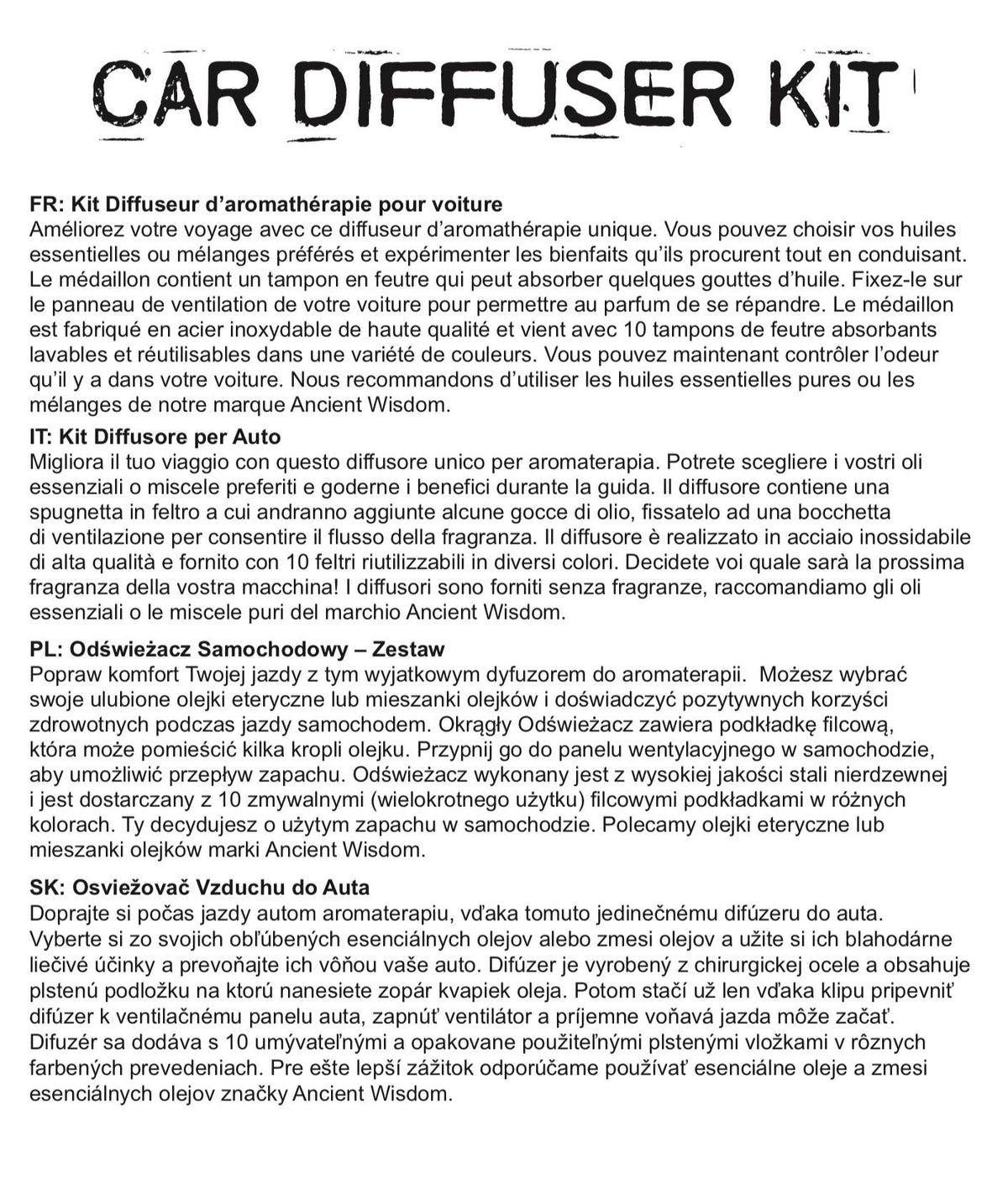 Kit difusor para coche - Alas de angel - 30mm