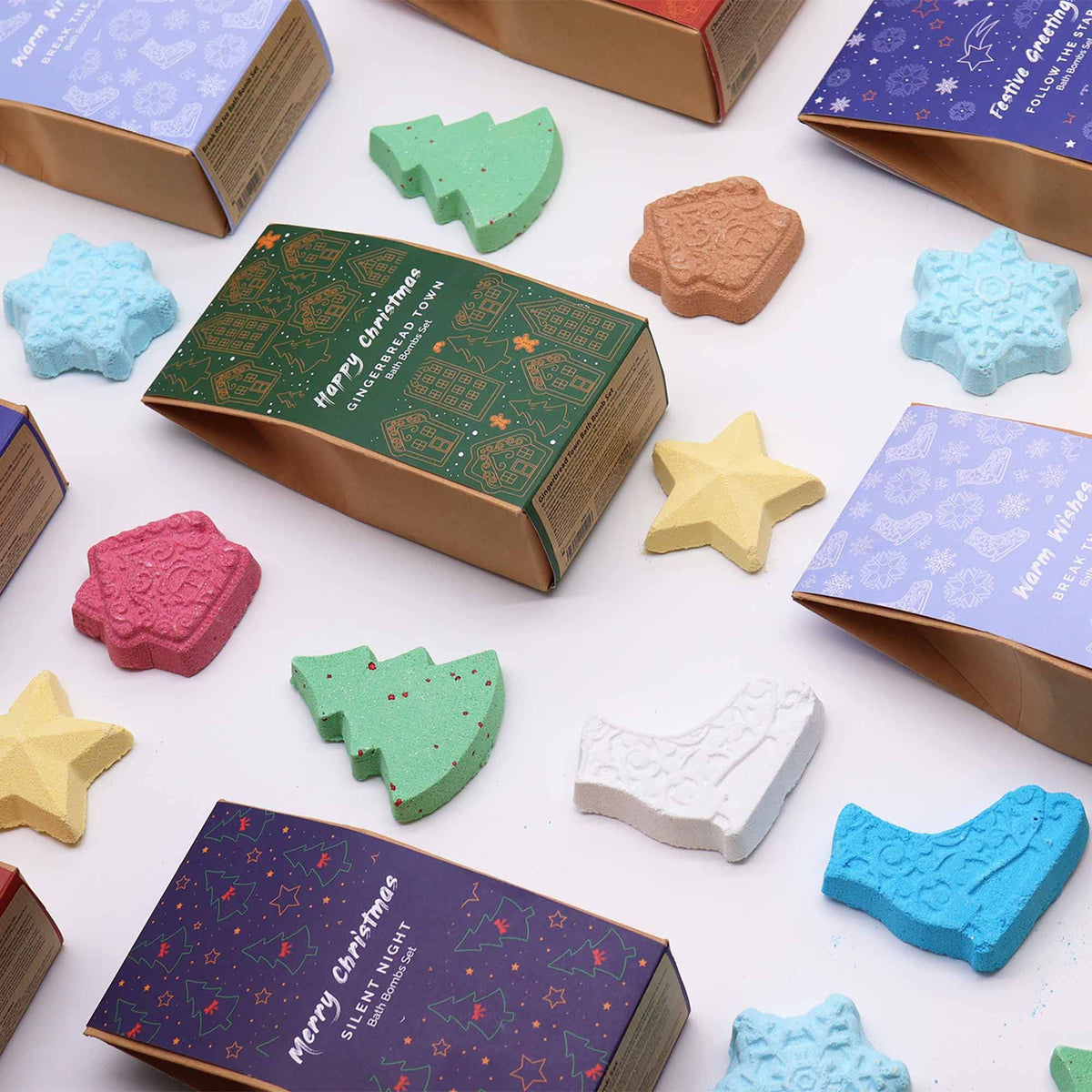Pack de Regalo de Bombas de Baño Navideñas de Noche de Paz
