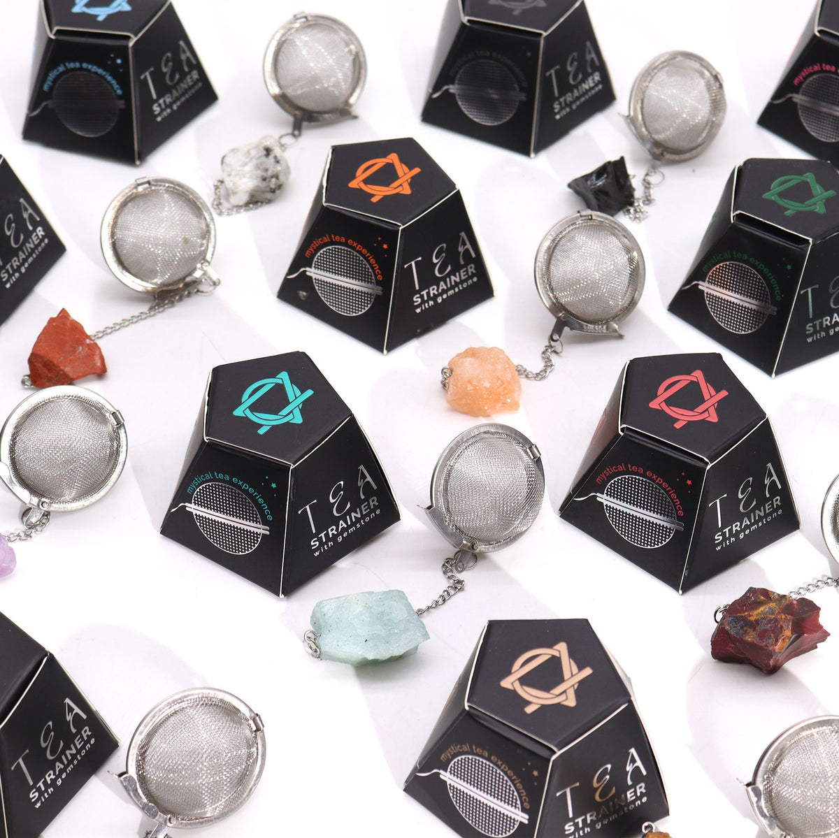 Colador de té de piedras preciosas de cristal crudo - Cuarzo de roca