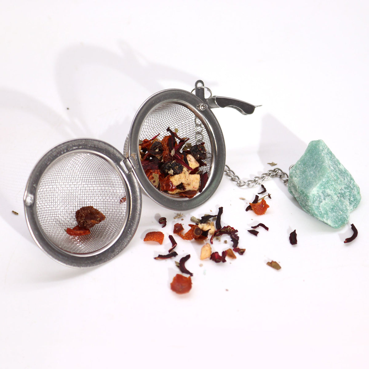 Colador de té de piedras preciosas de cristal crudo - Cuarzo de roca