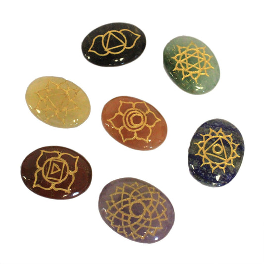 Piedras Chakra Grandes Set ( Forma Ovalada )